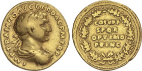 Roman Coins
Áureo. 103-111 d.C. TRAJANO. ROMA. Anv.: IMP. TRAIANO AVG. GER. DAC. P.M. TR. P. Busto laureado, drapeado y acorazado de Trajano a derech...