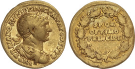 Roman Coins
Áureo. 103-111 d.C. TRAJANO. ROMA. Anv.: IMP. TRAIANO AVG. GER. DAC. P. M. TR P. COS. V. P. P. Busto laureado, drapeado y acorazado a der...