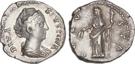 Roman Coins
Denario. 141 d.C. FAUSTINA MADRE. Anv.: DIVA FAVSTINA. Busto a derecha. Rev.: AVGVSTA. Ceres en pie a izquierda con velo, portando dos es...