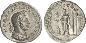 Roman Coins
Denario. 220-222 d.C. HELIOGÁBALO. Anv.: ANTONINVS PIVS AVG. Busto laureado a derecha. Rev.: P. M. TR. P. IIII COS. III P. P. Heliogábalo...