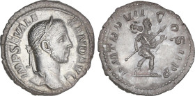 Roman Coins
Denario. 228-231 d.C. ALEJANDRO SEVERO. Anv.: IMP. SEV. ALEXAND. AVG. Cabeza laureada a derecha. Rev.: P. M. TR. P. VII COS. II P. P. Mar...