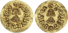 Visigothic Coins
Triente. SISEBUTO (612-621 d.C.). TOLETO (Carthaginensis). Anv.: +SISEBVTVS REX. Rev.: +TOLETOPIVS (S tumbada). 1,44 grs. AU. Miles-...