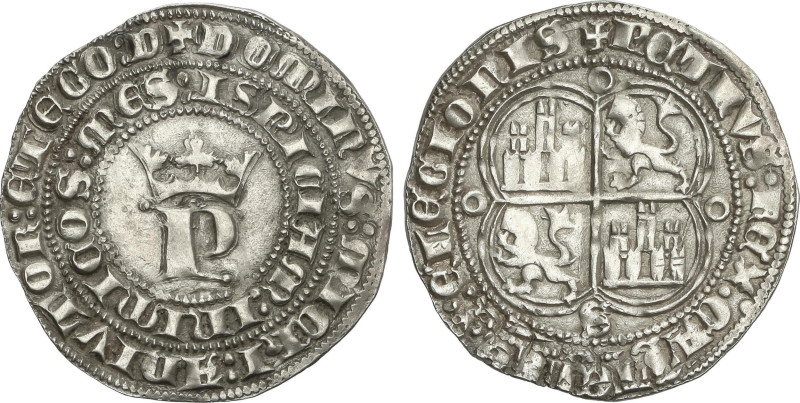 Medieval Coins
Real. PEDRO I. SEVILLA. Anv.: +DOMINVS:MICHI:ADIVTOR:ET:EGO:D/IS...