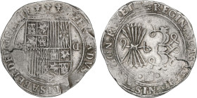 Spanish Monarchy
8 Reales. SEGOVIA. Encapsulada por NGC AU 50 (nº 6142117-003). Anv.: VIII roel encima - Escudo - D roel encima, invertida. Rev.: Haz...