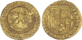 Spanish Monarchy
Excelente. TOLEDO. Anv.: +QVOS:DEVS:CONGVGIT:hOMO:NON:SEP. Bustos afrontados. Rev.: FERNANDVS:ET:hELISABET:D:REX. Escudo entre T - c...