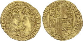 Spanish Monarchy
Ducado. VALENCIA. Anv.: Corona entre bustos, debajo S - C. 3,46 grs. AU. Magnífico ejemplar. AC-115; Cru.VS-1196; Cru.CG-3113a (MAIO...