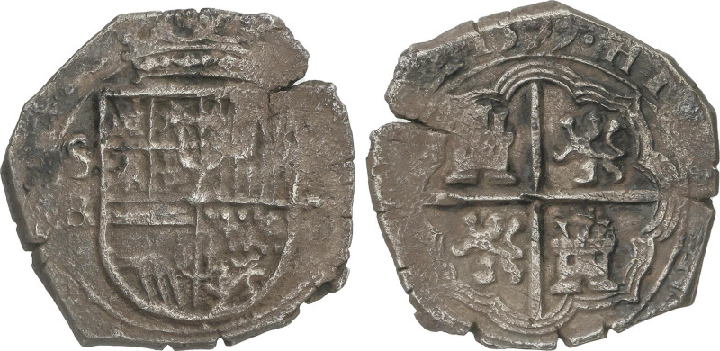 Spanish Monarchy
2 Reales. 1599. SEVILLA. B. 6,51 grs. Tipo OMNIVM. (Oxidacione...