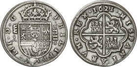 Spanish Monarchy
4 Reales. 1621. SEGOVIA. A. 13,82 grs. (Perforación reparada). AC-797. MBC.