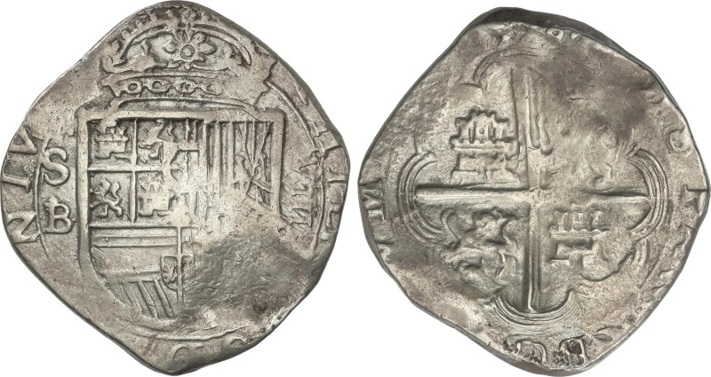 Spanish Monarchy
8 Reales. ¿1599?. SEVILLA. B. 27,29 grs. Tipo OMNIVM. Segunda ...