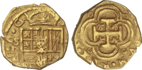 Spanish Monarchy
1 Escudo. Fecha no visible. SEVILLA. D. Anv.: S/D - Escudo - I. Con escusón de Portugal. 3,33 grs. AC-Tipo 186. MBC+.