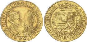 Spanish Monarchy
Doble Ducado. S/F. AMBERES. BRABANTE. 6,92 grs. AU. Acuñación parcialmente floja. (Levísimas rayitas en anverso). RARA. Vanhoudt-580...