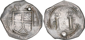 Spanish Monarchy
8 Reales. 1653. SANTA FE DE NUEVO REINO. PºRS. Encapsulada por NGC VF DETAILS, HOLED (n. 5779586-002).
 26,60 grs. (Perforación). M...