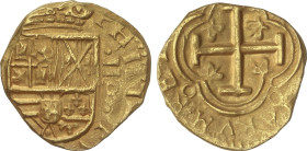 Spanish Monarchy
2 Escudos. Fecha no visible. NUEVO REINO. R. Anv.: (N/R) - Escudo -.II vertical/R. 6,74 grs. AC-Tipo 386. EBC-.