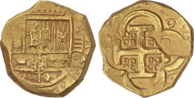 Spanish Monarchy
4 Escudos. Fecha no visible. (SEVILLA?). Anv.: Valor ·IIII· en vertical a derecha del escudo. 13,61 grs. AC-Tipo 396?. EBC.