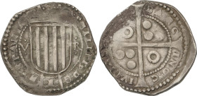 Spanish Monarchy
5 Rals. 1641. FELIPE IV. BARCELONA. Anv.: PHILIPP9 D.G-HISPANIA. Rev.: BARC-INO:C-IVITAS-1641, Anillos en 1/4. 12,07 grs. AC-67; Cru...