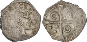 Spanish Monarchy
5 Rals. 1641. LLUIS XIII. CERVERA. Anv.: LVDV…BARCE. Rev.: (CERV)-ARIE.V-ILLA-1641. Anillos en 1/4. 11,60 grs. MUY RARA. AC--132; Cr...