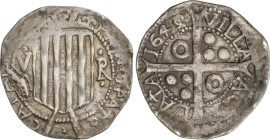 Spanish Monarchy
5 Rals. 1642/1. PRINCIPAT. IGUALADA. Anv.: PRINCIPATq-CATAL. Rev.: VILLA-AQ(VA)-LATA-1642/1. Anillos en 1/4. 11,74 grs. El 2 de la f...