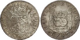 Spanish Monarchy
4 Reales. 1742. MÉXICO. M.F. 13,02 grs. Columnario. (Oxidaciones limpiadas). AC-1127. MBC+/EBC-.