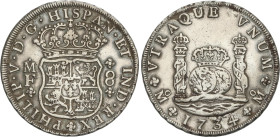 Spanish Monarchy
8 Reales. 1734. MÉXICO. M.F. 26,70 grs. Columnario. AC-1442. MBC+.