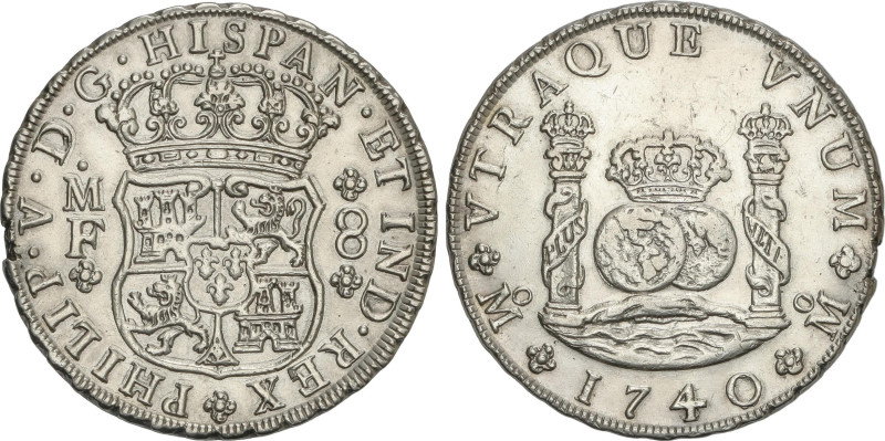 Spanish Monarchy
8 Reales. 1740/30. MÉXICO. M.F. 26,81 grs. Columnario. (Pequeñ...