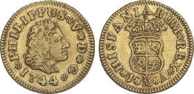 Spanish Monarchy
1/2 Escudo. 1744. MADRID. J.A. 1,75 grs. AC-1636. MBC.
