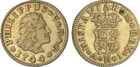 Spanish Monarchy
1/2 Escudo. 1744. MADRID. A.J. 1,75 grs. AC-1637. MBC.