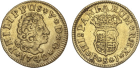 Spanish Monarchy
1/2 Escudo. 1742. SEVILLA. P.J. 1,76 grs. Brillo original. AC-1644. EBC-.