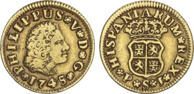 Spanish Monarchy
1/2 Escudo. 1745. SEVILLA. P.J. 1,75 grs. AC-1651. MBC-/MBC.