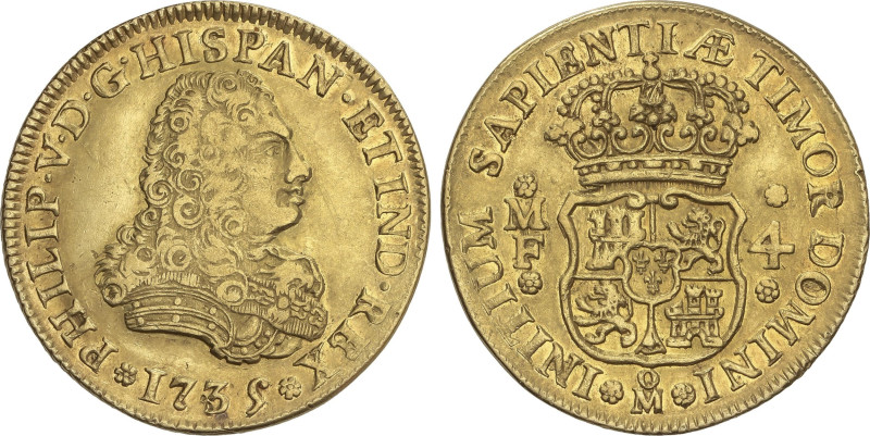 Spanish Monarchy
4 Escudos. 1735. MÉXICO. M.F/F. 13,01 grs. (Cordoncillo irregu...