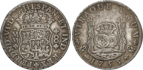 Spanish Monarchy
8 Reales. 1755. MÉXICO. M.M. 26,72 grs. Columnario. Pátina. AC-489. MBC-.