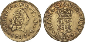 Spanish Monarchy
1/2 Escudo. 1747. MADRID. J*. 1,74 grs. AC-547. MBC.