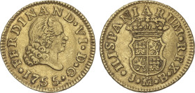 Spanish Monarchy
1/2 Escudo. 1755. MADRID. J.B. 1,76 grs. AC-558. MBC+.