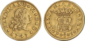 Spanish Monarchy
1/2 Escudo. 1747. SEVILLA. P.J. 1,74 grs. AC-569. MBC+.