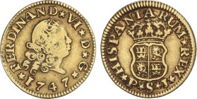 Spanish Monarchy
1/2 Escudo. 1747. SEVILLA. P.J. 1,75 grs. Segundo busto. AC-570. MBC-.