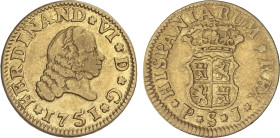 Spanish Monarchy
1/2 Escudo. 1751. SEVILLA. P.J. 1,73 grs. (Cordoncillo del canto irregular). AC-574. MBC-/MBC.