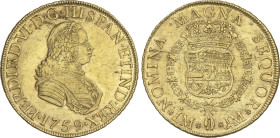 Spanish Monarchy
8 Escudos. 1759. LIMA. J.M. 26,91 grs. (Rayitas de ajuste en reverso y marquitas). Restos de brillo original. ESCASA. AC-775; XC-590...