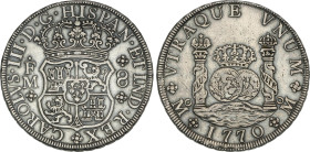 Spanish Monarchy
8 Reales. 1770. MÉXICO. F.M. 26,89 grs. Columnario. Pátina. AC-1101. MBC+.