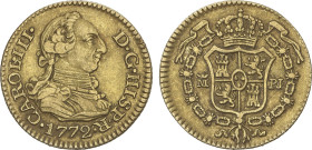 Spanish Monarchy
1/2 Escudo. 1772. MADRID. P.J. 1,73 grs. AC-1256. MBC+.