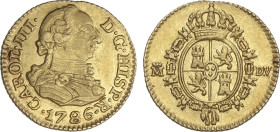 Spanish Monarchy
1/2 Escudo. 1786. MADRID. D.V. 1,72 grs. Brillo original. AC-1280. EBC+.