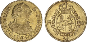 Spanish Monarchy
1/2 Escudo. 1786. MADRID. D.V. 1,75 grs. Brillo original. AC-1280. EBC-/EBC.