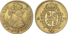 Spanish Monarchy
1/2 Escudo. 1787. MADRID. D.V. 1,69 grs. AC-1281. MBC/MBC+.