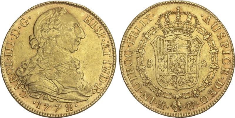 Spanish Monarchy
8 Escudos. 1772. MADRID. P.J. 26,94 grs. (Leves golpecitos en ...