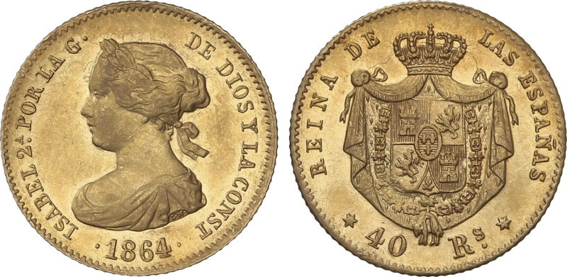 Spanish Monarchy
40 Reales. 1864. MADRID. 3,35 grs. (Leves rayitas en anverso)....