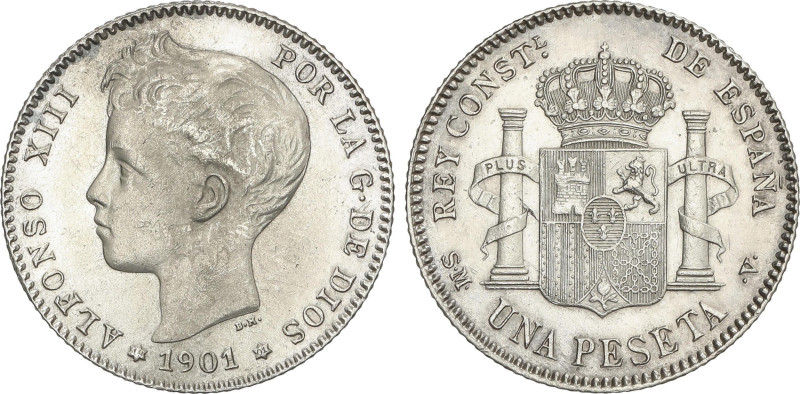 Peseta Period
1 Peseta. 1901 (*19-01). S.M.-V. EBC.