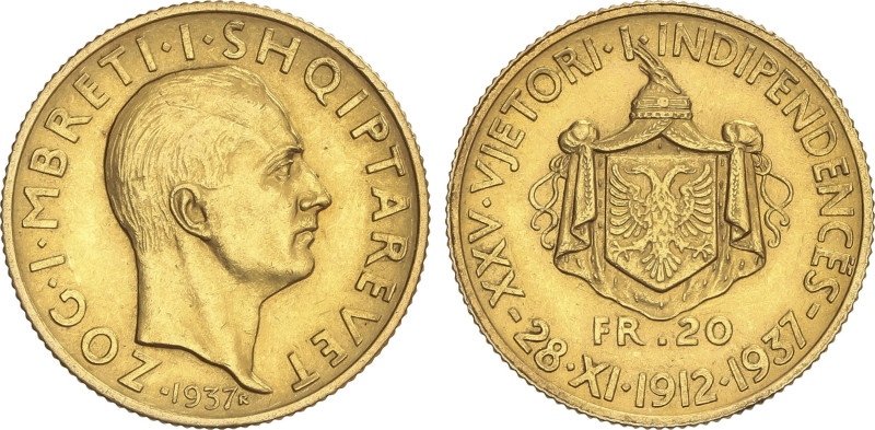 World Coins
20 Franga Ari. 1937-R. ZOG I. ROMA. 6,44 grs. AU. 25 Aniversario de...