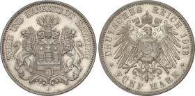 World Coins
5 Mark. 1913-J. HAMBURG. 27,74 grs. AR. KM-610. EBC.