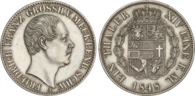 World Coins
Thaler. 1848-A. FRIEDRICH FRANZ II. MECKLENBURG.SCHWERIN. 22,22 grs. AR. (Algo limpiada). KM-304. EBC.