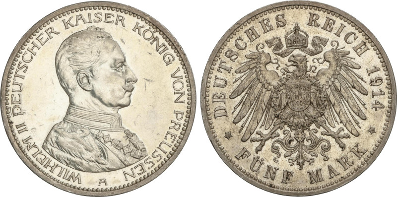 World Coins
5 Mark. 1914-A. WILHELM II. PRUSSIA. 27,66 grs. AR. Brillo original...