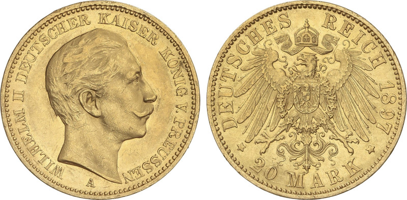 World Coins
20 Mark. 1897-A. WILHELM II. PRUSSIA. 7,93 grs. AU. Rayitas en anve...