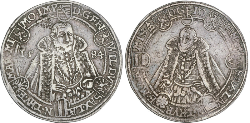 World Coins
Thaler. 1584. FRIEDRICH WILHELM I y JOHANN III. SAXE-OLD-WEIMAR. 28...
